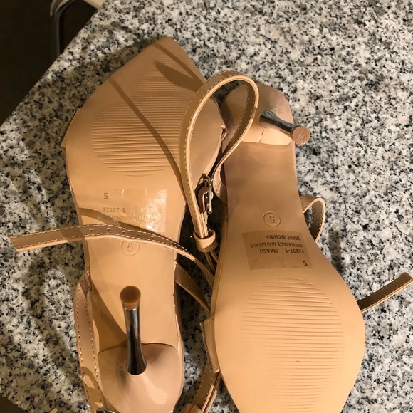 Ego Squad Diamante Detail Heel In Nude Patent - Picture 4 of 7